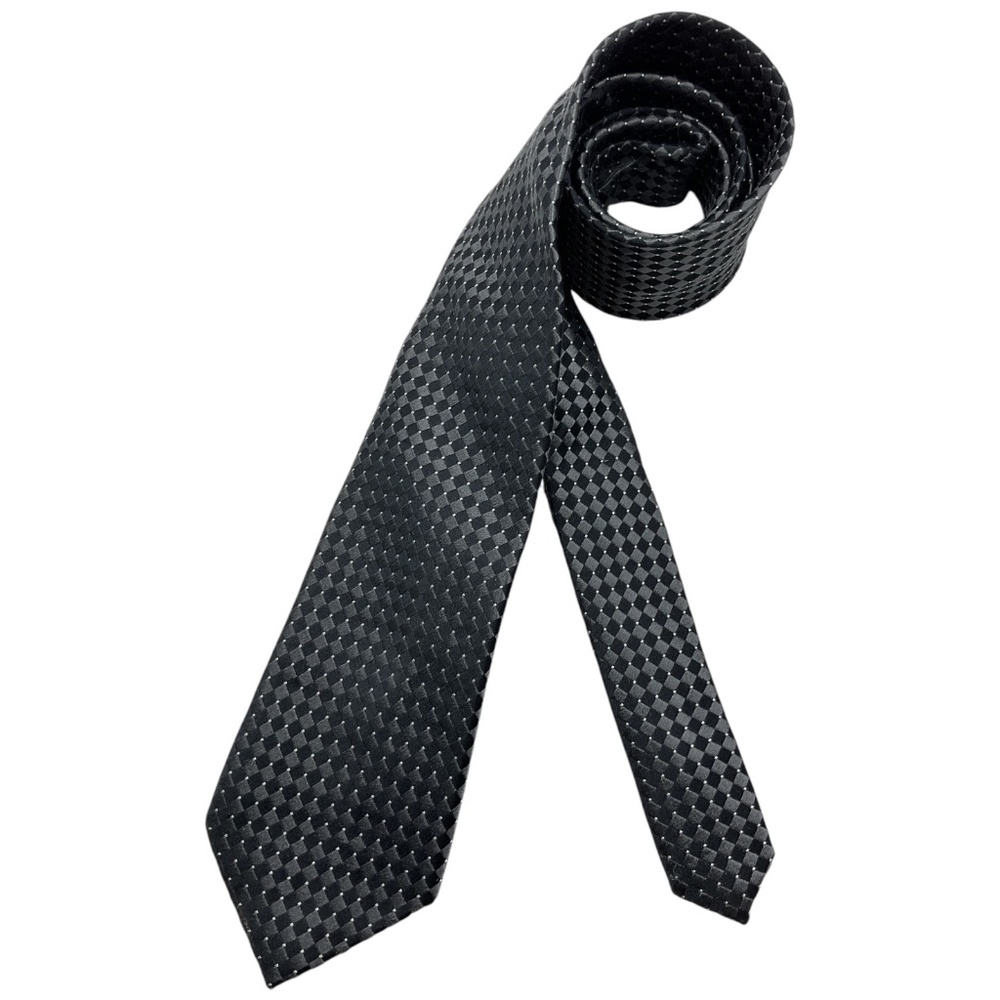 DONALD J. TRUMP Black/Gray Geometric Silk LUXURY Tie HANDMADE